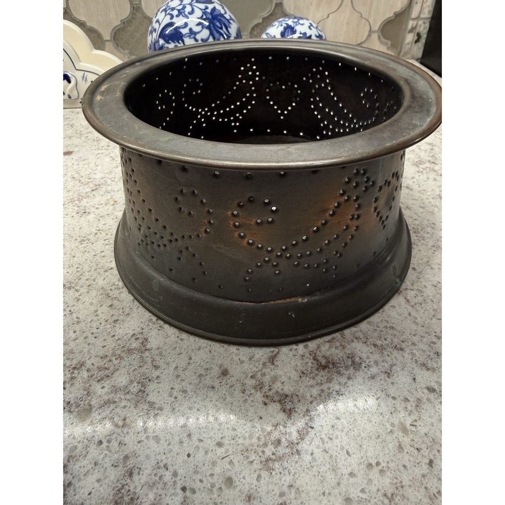 Pfaltzgraff Village‎ Solid Copper Punched Heart Candle Warmer Potpourri Burner
